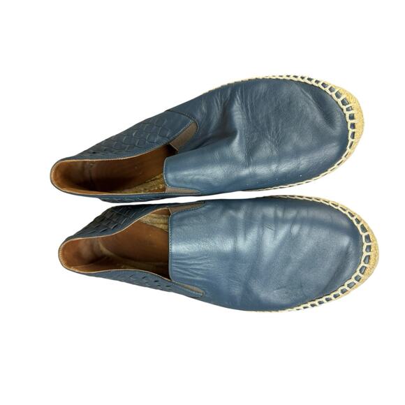 Bottega Veneta Gala Blue Leather Espadrilles Woven Slip-On Shoes Size 42 Men - Picture 4 of 11